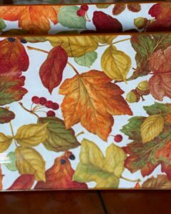 Platos decoupage para regalar hojas de otoño