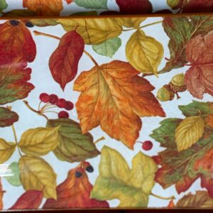 Platos decoupage para regalar hojas de otoño