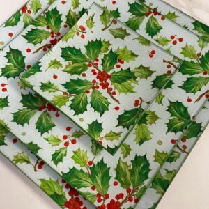 Platos decoupage para regalar acebos