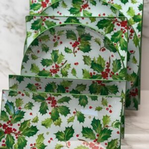 Platos decoupage para regalar acebos