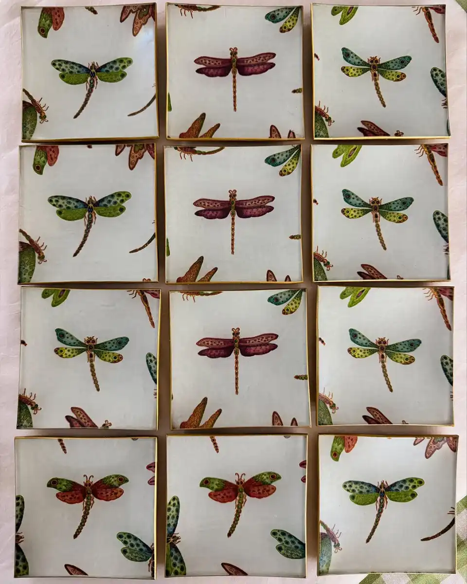 Platos decoupage para regalar León libélulas Platos decoupage para regalar León libélulas