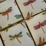 Platos decoupage para regalar León libélulas