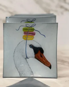 Platos decoupage para regalar cisne