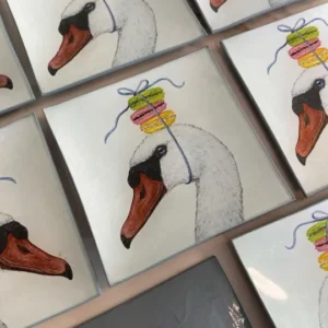 Platos decoupage para regalar León cisne