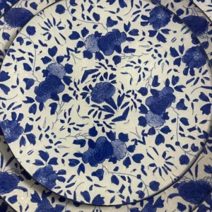 Platos decoupage para regalar flores azules