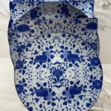 Platos decoupage para regalar flores azules