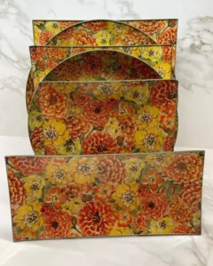Platos decoupage para regalar flores