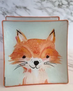 platos decoupage para regalar León zorros