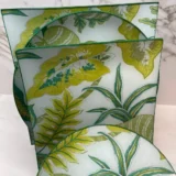 Platos decoupage para regalar hojas verdes