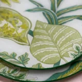 Platos decoupage para regalar León hojas verdes