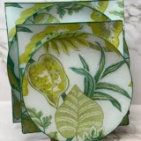 Platos decoupage para regalar hojas verdes