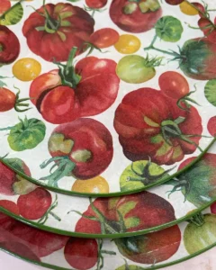 Platos decoupage para regalar tomates