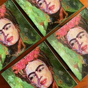 Platos decoupage para regalar León Frida Kahlo