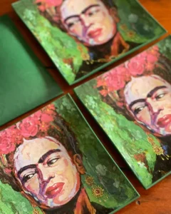 Platos decoupage para regalar Frida Kahlo