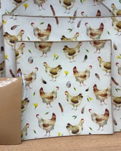 Platos decoupage para regalar gallinas