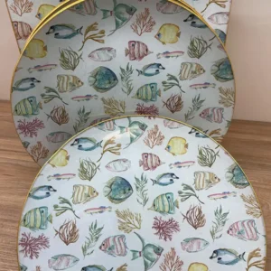 Platos decoupage para regalar peces y corales