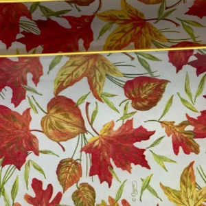 Platos decoupage para regalar hojas de otoño rojas