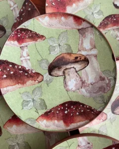 Platos decoupage León para regalar setas