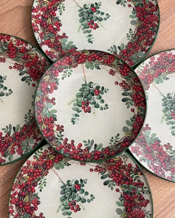 Platos decoupage para regalar muérdago