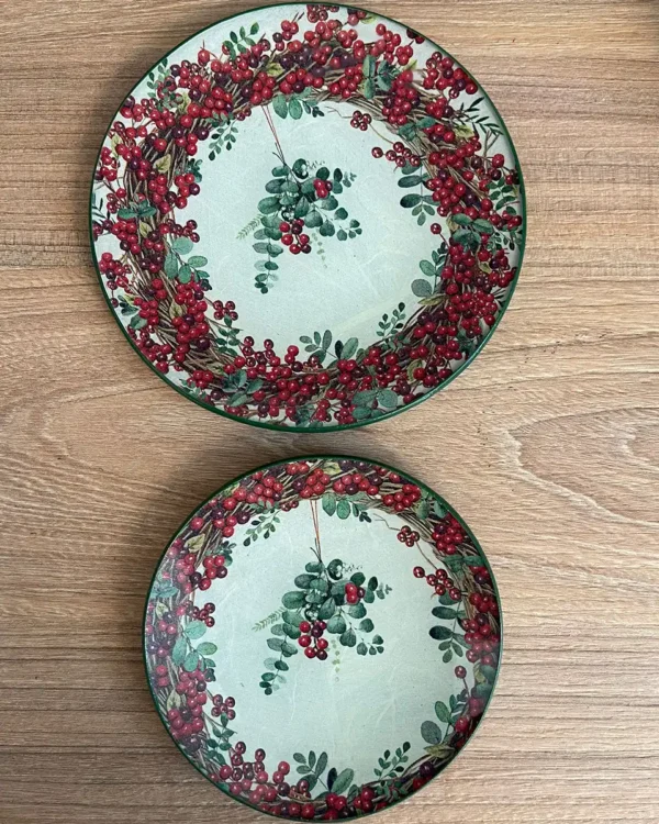 Platos decoupage León para regalar muérdago