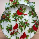 Platos decoupage León para regalar cardenal rojo