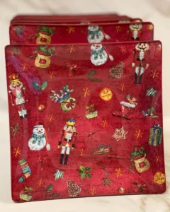 Platos decoupage León para regalar motivos navideños