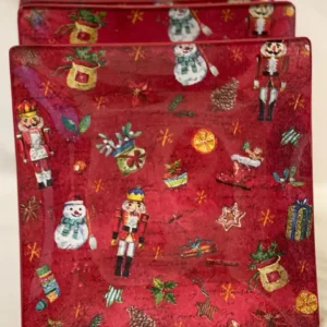 Platos decoupage León para regalar motivos navideños