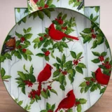 Platos decoupage León para regalar cardenal rojo