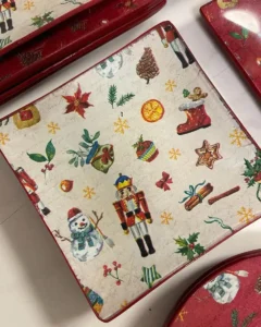 Platos decoupage para regalar motivos navideños