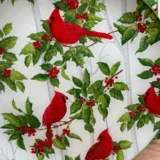 Platos decoupage para regalar cardenal rojo