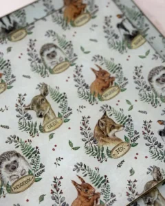 Platos decoupage León para regalar animales otoñales