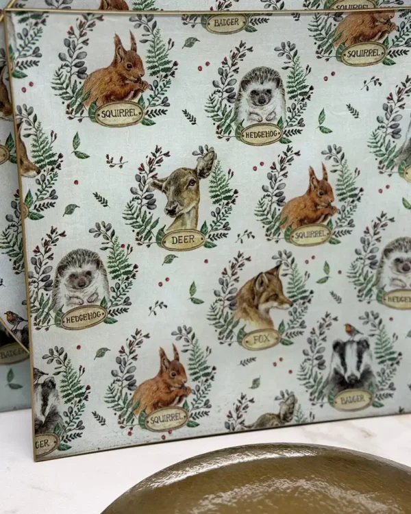 Platos decoupage para regalar animales otoñales