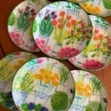 Platos decoupage León para regalar flores