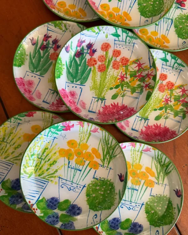 Platos decoupage León para regalar flores