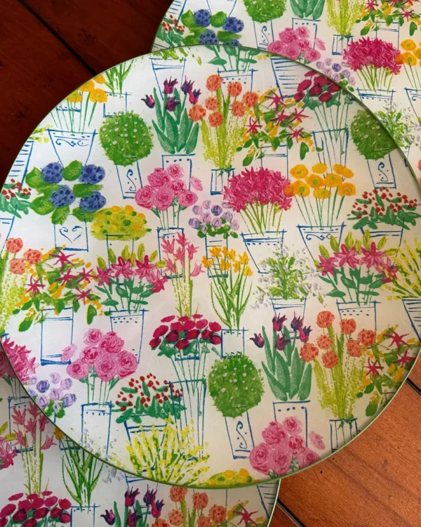 Platos decoupage León para regalar flores