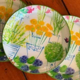 Platos decoupage para regalar flores