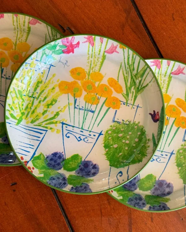 Platos decoupage para regalar flores