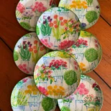 Platos decoupage para regalar flores