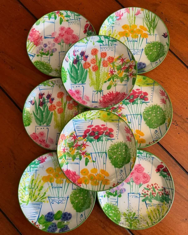 Platos decoupage para regalar flores