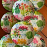 Platos decoupage León para regalar flores