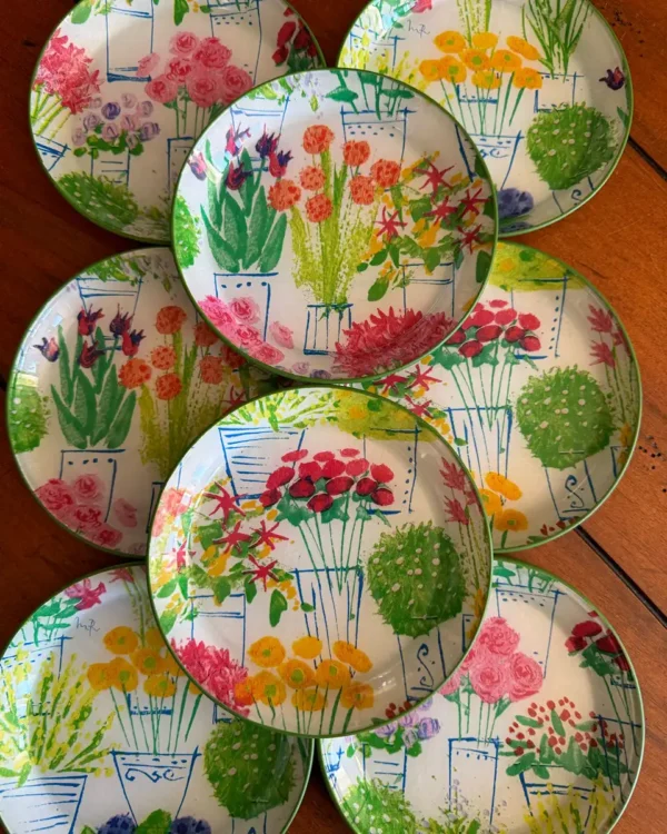 Platos decoupage León para regalar flores