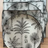 Platos decoupage para regalar palmeras negras