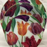 Platos decoupage para regalar tulipanes