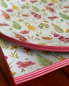 Platos decoupage León para regalar flores rosas