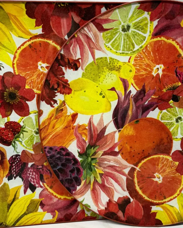 Platos decoupage León para regalar frutas