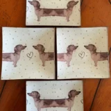 Platos decoupage León para regalar perros Teckel