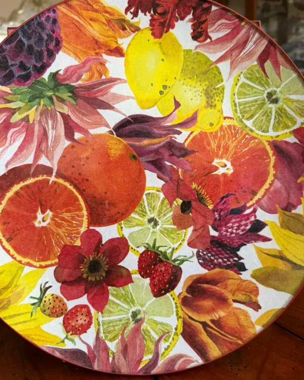 Platos decoupage para regalar frutas