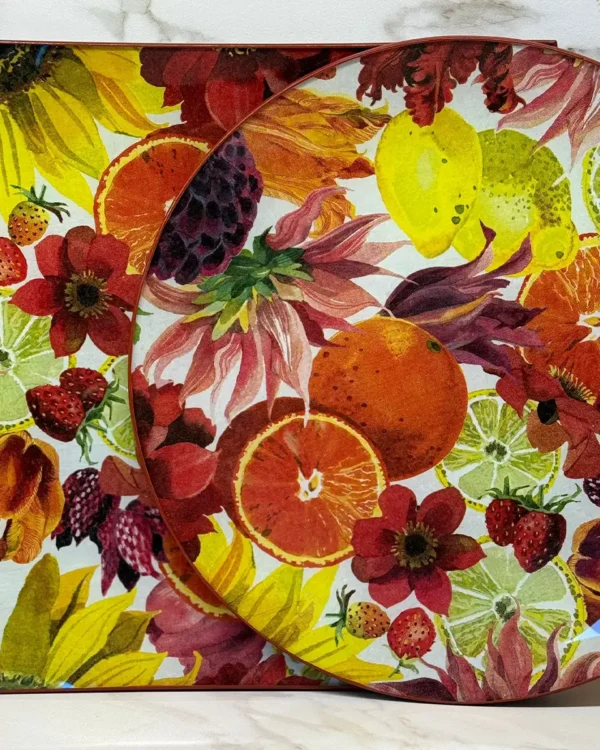 Platos decoupage León para regalar frutas