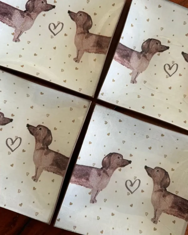 Platos decoupage para regalar perros Teckel