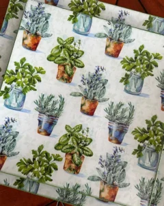 Platos decoupage para regalar hierbas aromáticas